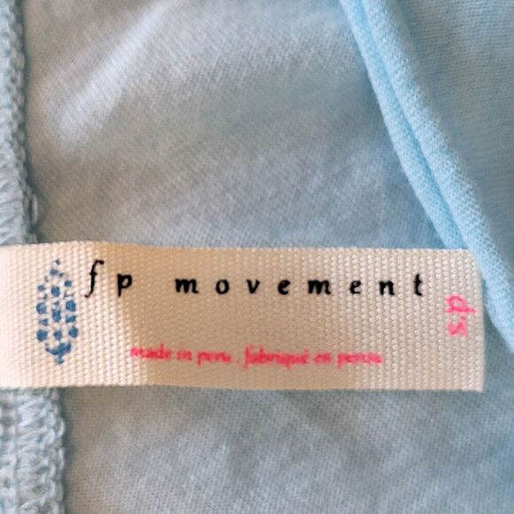NEW Free People Movement Small Sky Blue Tank Cotton Modal Deep V-Neck BOHO - Picture 9 of 12